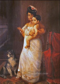 Raja Ravi Varma Ahí viene papá 1893 Pinturas al óleo